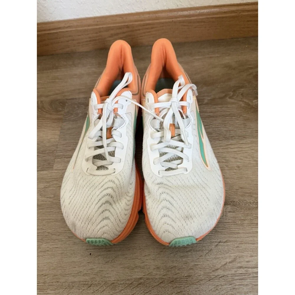 Altra Torin 6 Women’s White Orange Teal Wide Toe Box Sneakers Size 8.5